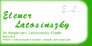 elemer latosinszky business card